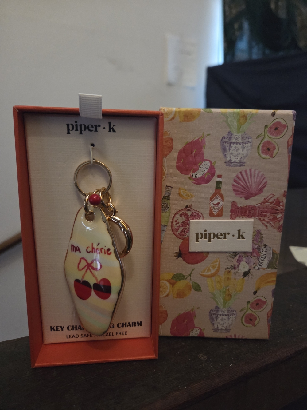 Piper ·k 'ma chérie' Cherry Enamel Keychain